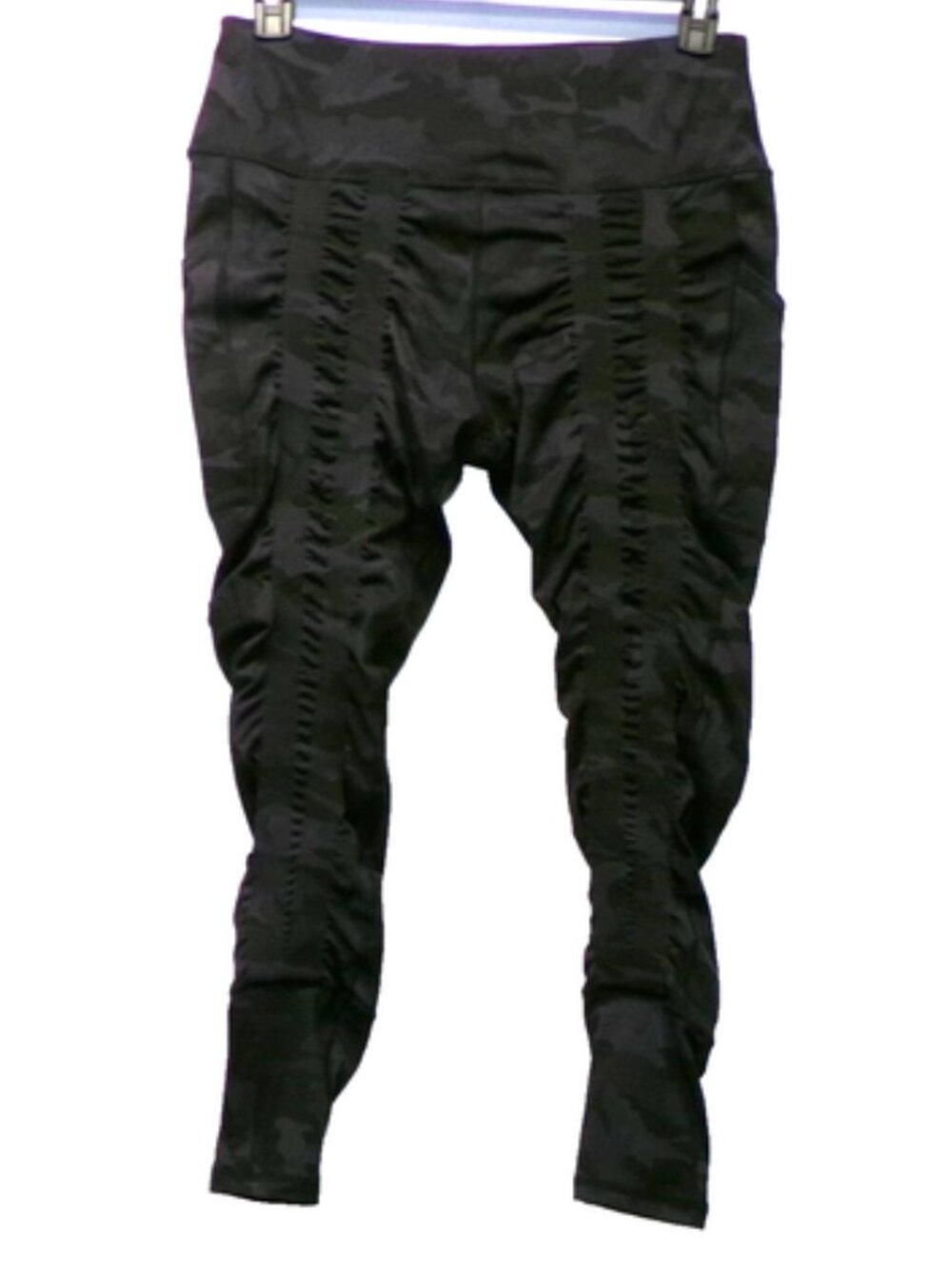 Sweetflexx High Rise Pockets Black Gray Camo Resistance Leggings sz 12